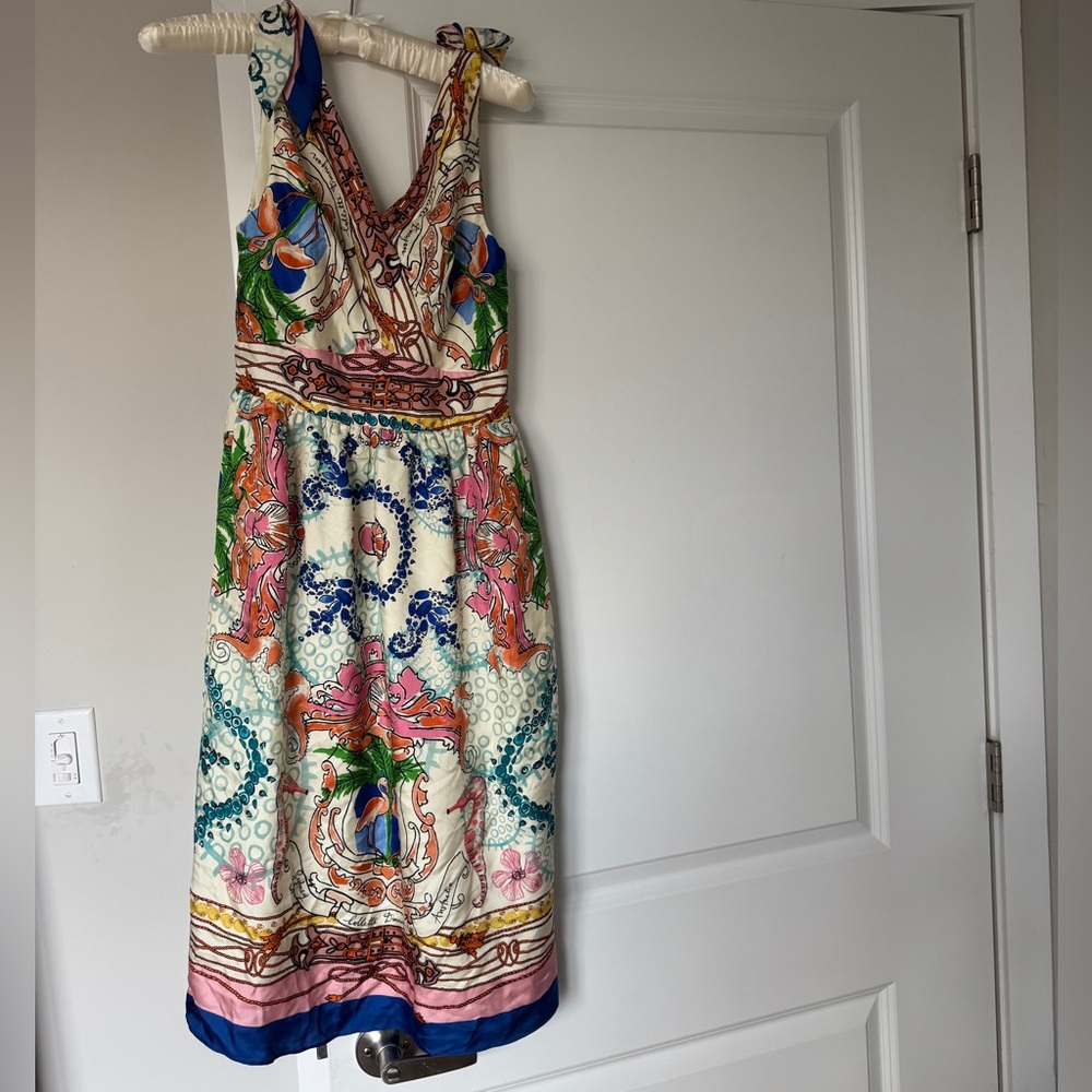Anthropologie Silk Vacation Sleeveless Dress